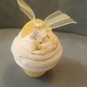 Lemon Cupcake Decorative Candle - Cream & Pale Yellow